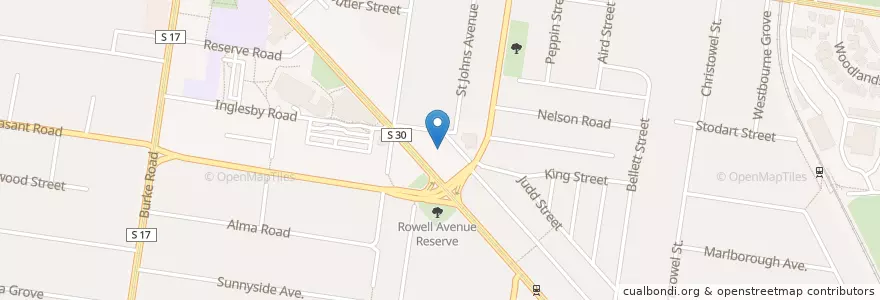 Mapa de ubicacion de Camberwell City RSL en Australia, Victoria, City Of Boroondara.