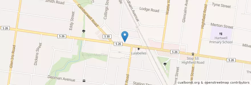Mapa de ubicacion de U Pharmacy en Australie, Victoria, City Of Boroondara.