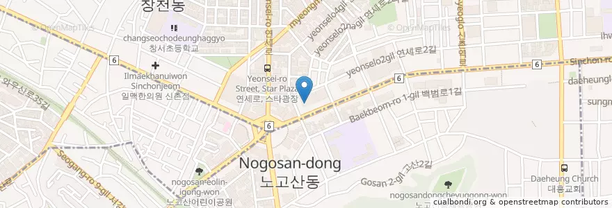 Mapa de ubicacion de TomnToms coffee en 韩国/南韓, 首尔, 麻浦區.