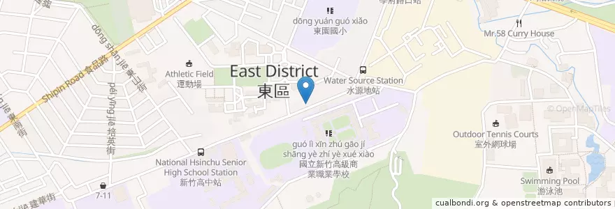 Mapa de ubicacion de 新加坡美食 en تایوان, 臺灣省, سینچو, 東區.