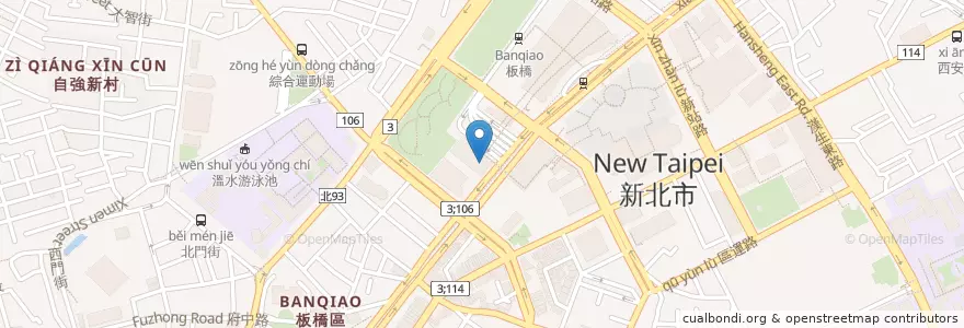 Mapa de ubicacion de 秀泰影城(板橋) en Taiwan, Nuova Taipei, Distretto Di Banqiao.