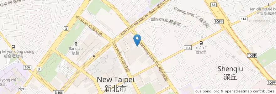 Mapa de ubicacion de 義式屋古拉爵 en Тайвань, Новый Тайбэй, 板橋區.