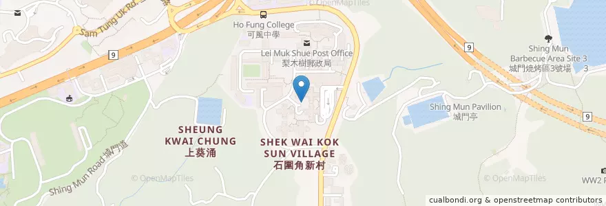 Mapa de ubicacion de 梨木樹(一)邨停車場 en 中国, 广东省, 香港, 新界, 荃灣區.