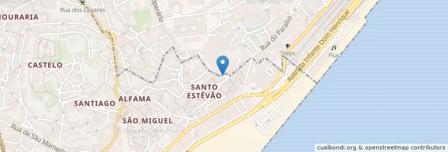 Mapa de ubicacion de Mesa de Frades en Portugal, Lisboa, Grande Lisboa, Lisboa, Santa Maria Maior.