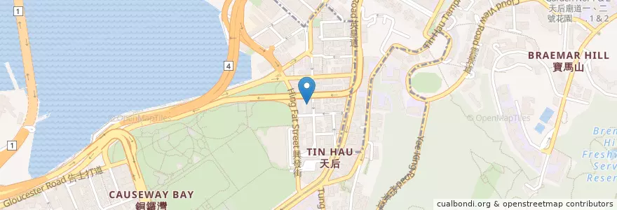 Mapa de ubicacion de 功夫點心工房 Kung Fu Dim Sum Express en China, Provincia De Cantón, Hong Kong, Isla De Hong Kong, Nuevos Territorios, 灣仔區 Wan Chai District.