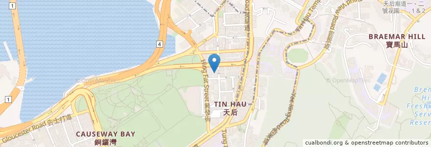 Mapa de ubicacion de 鍾記粉麵店 en 중국, 광둥성, 홍콩, 홍콩섬, 신제, 灣仔區 Wan Chai District.