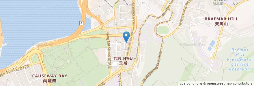 Mapa de ubicacion de 龍軒酒家 The Dragon Palace en Chine, Guangdong, Hong Kong, Île De Hong Kong, Nouveaux Territoires, 灣仔區 Wan Chai District.