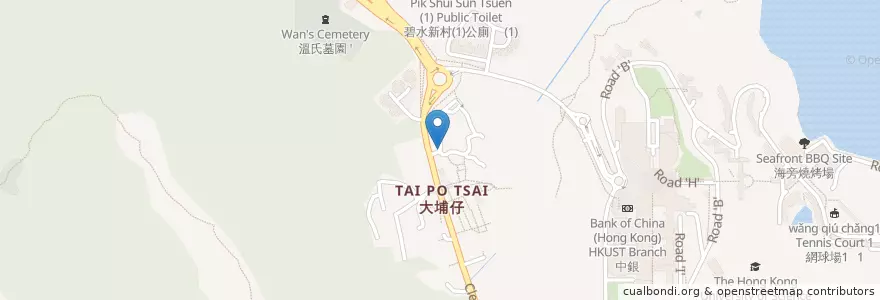 Mapa de ubicacion de 大埔仔下村公廁 Tai Po Tsai Lower Village Public Toilet en Çin, Guangdong, Hong Kong, Yeni Bölgeler, 西貢區 Sai Kung District.