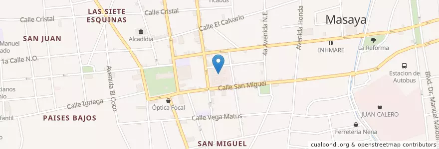 Mapa de ubicacion de DHL en Nicaragua, Masaya, Masaya (Municipio).