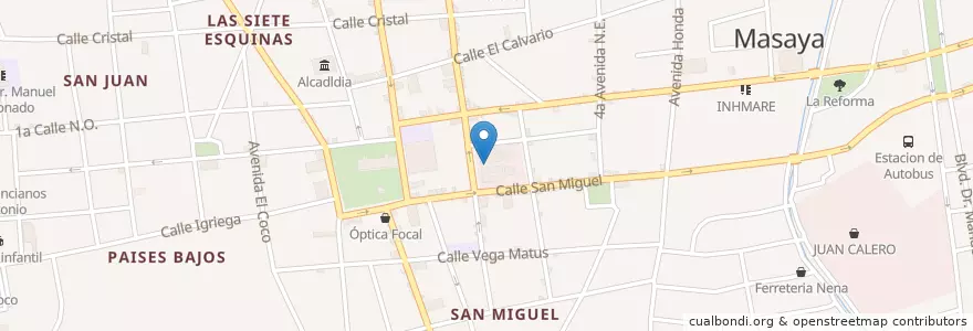 Mapa de ubicacion de Cafetin McGeorge's en Nicaragua, Masaya, Masaya (Municipio).