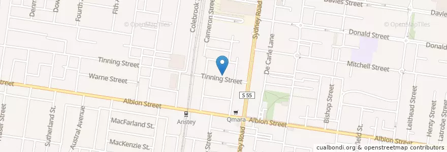 Mapa de ubicacion de Three Phase Rehearsal Studios en Australie, Victoria, City Of Moreland.