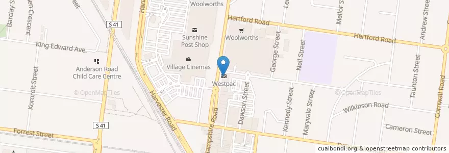 Mapa de ubicacion de Westpac en Australia, Victoria, City Of Brimbank.