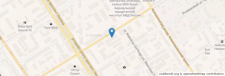 Mapa de ubicacion de Отделение связи №656059 en ロシア, シベリア連邦管区, アルタイ地方, バルナウル管区.