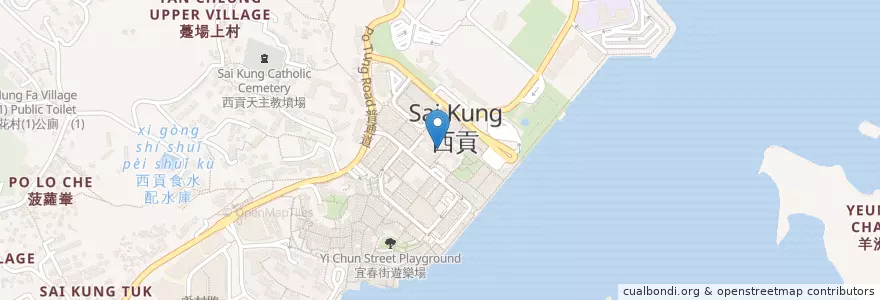 Mapa de ubicacion de 西貢公共圖書館 Sai Kung Public Library en 中国, 广东省, 香港 Hong Kong, 新界 New Territories, 西貢區 Sai Kung District.