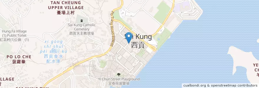 Mapa de ubicacion de 西貢郵政局 Sai Kung Post Office en China, Guangdong, Hongkong, New Territories, 西貢區 Sai Kung District.