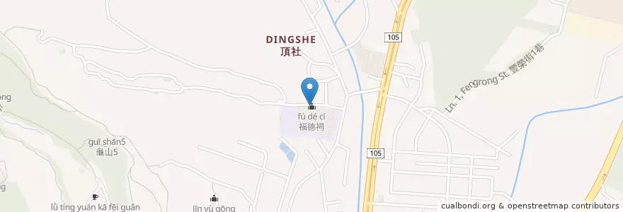Mapa de ubicacion de 福德祠 en تايوان, تاو يوان, 龜山區.