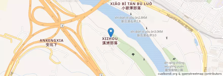 Mapa de ubicacion de 溪洲部落精神堡壘 en Taiwán, Nuevo Taipéi, 新店區.