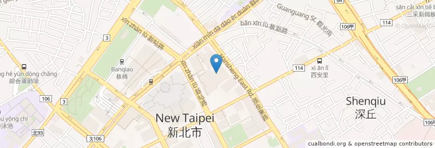 Mapa de ubicacion de 板橋大遠百威秀影城 en Taiwan, 新北市, 板橋區.