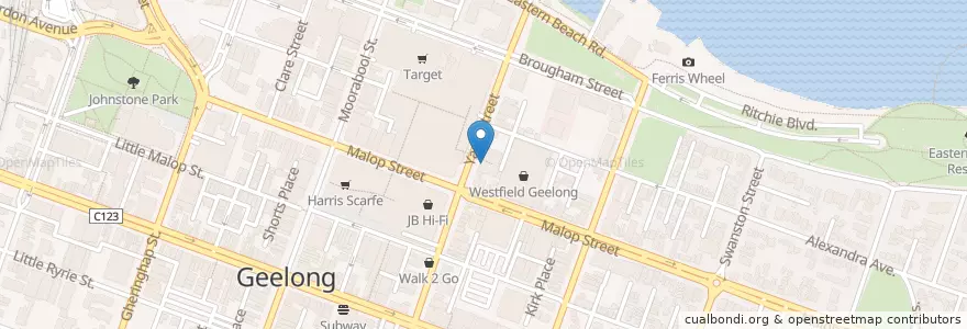 Mapa de ubicacion de Hogs Breath Cafe en أستراليا, ولاية فيكتوريا, City Of Greater Geelong.