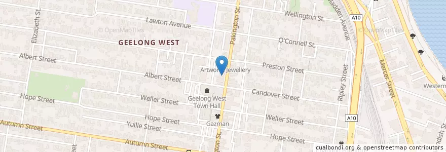 Mapa de ubicacion de Commonwealth Bank en オーストラリア, ビクトリア, City Of Greater Geelong.