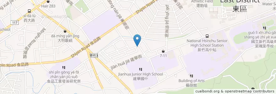 Mapa de ubicacion de 健康素食館 en Taiwan, Taiwan Province, Hsinchu, East District.