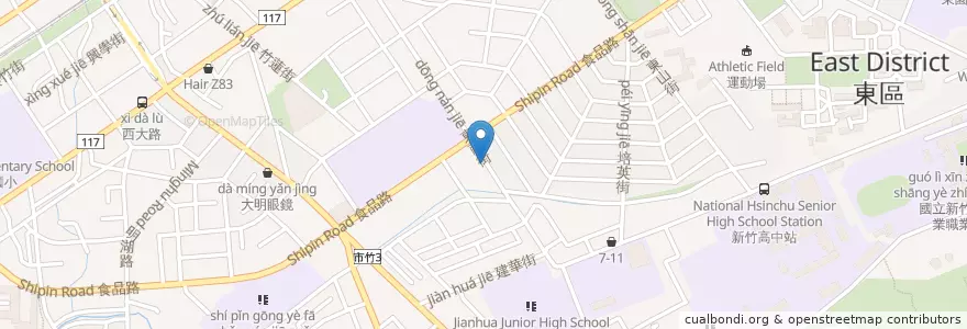 Mapa de ubicacion de 菩提心素食 en Tayvan, 臺灣省, Hsinchu, 東區.