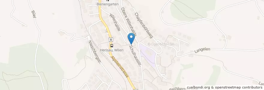 Mapa de ubicacion de Obere Säge en Schweiz/Suisse/Svizzera/Svizra, Appenzell Ausserrhoden, Sankt Gallen, Hinterland, Herisau.