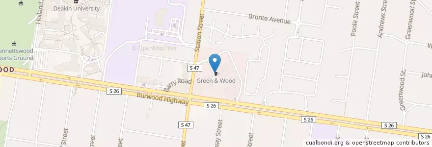 Mapa de ubicacion de Green & Wood en Australia, Victoria, City Of Whitehorse.