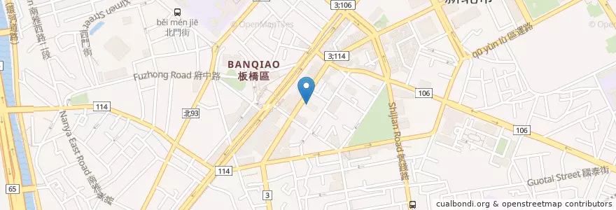Mapa de ubicacion de 薄多義(BITE 2 EAT) en 台湾, 新北市, 板橋区.