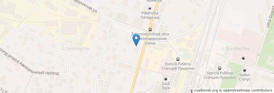 Mapa de ubicacion de Пушкинская автошкола РОСТО-ДОСААФ en Rusia, Distrito Federal Central, Óblast De Moscú, Пушкинский Городской Округ.