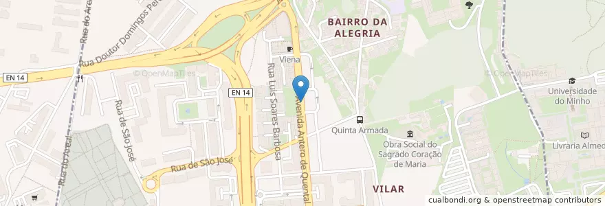 Mapa de ubicacion de Júpiter en Portugal, Norte, Braga, Cávado, Braga, São Vítor.