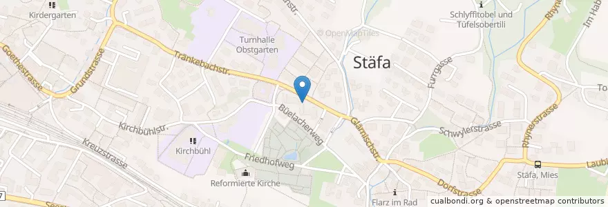 Mapa de ubicacion de Pizzeria da Antonio en 스위스, 취리히, Bezirk Meilen, Stäfa.
