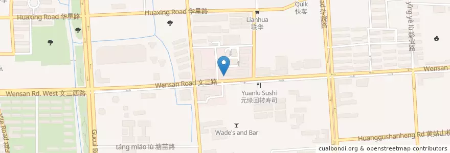 Mapa de ubicacion de KFC en China, Zhejiang, Hangzhou City, Xihu District.