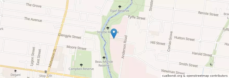 Mapa de ubicacion de IMA Café en 오스트레일리아, Victoria, City Of Moreland.