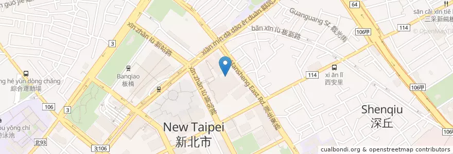 Mapa de ubicacion de 鮨彩壽司 en Taiwan, 新北市, 板橋區.