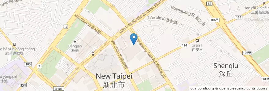 Mapa de ubicacion de 非常泰 en Taiwan, 新北市, 板橋區.