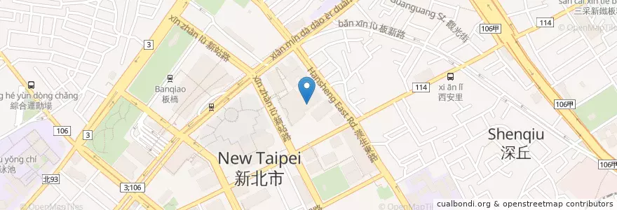 Mapa de ubicacion de 新葡苑 en Taïwan, Nouveau Taipei, Panchiao.