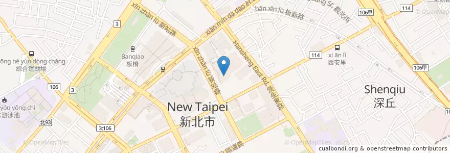 Mapa de ubicacion de 跳舞香水 en Taiwan, Nuova Taipei, Distretto Di Banqiao.