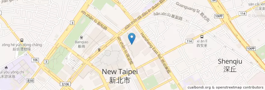 Mapa de ubicacion de 麥當勞 en 臺灣, 新北市, 板橋區.