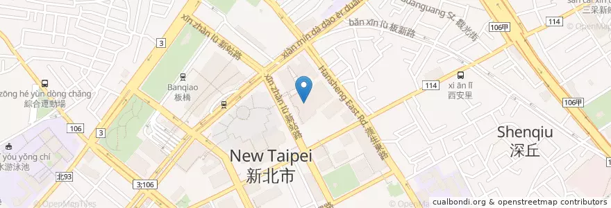 Mapa de ubicacion de 21世紀風味館 en تايوان, تايبيه الجديدة, 板橋區.