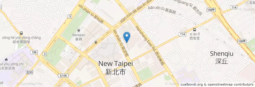 Mapa de ubicacion de 鼎泰豐 en تايوان, تايبيه الجديدة, 板橋區.