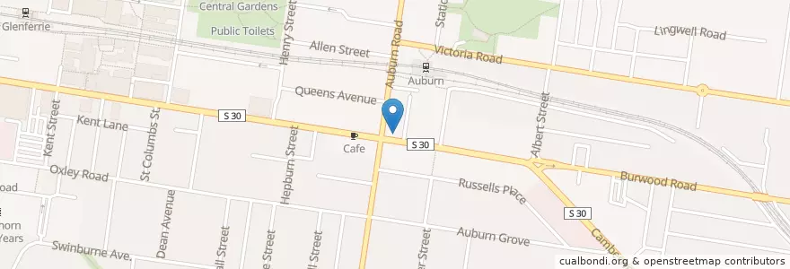 Mapa de ubicacion de Pizza Art en Avustralya, Victoria, City Of Boroondara.