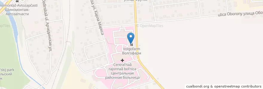 Mapa de ubicacion de Волгофарм en 俄罗斯/俄羅斯, 南部联邦管区, 伏尔加格勒州, Фроловский Район, Городской Округ Фролово.