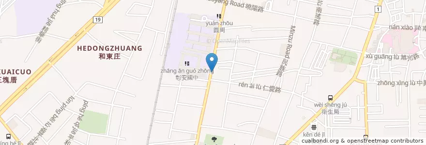 Mapa de ubicacion de 祥順素食 en Taiwan, 臺灣省, Changhua, 彰化市.