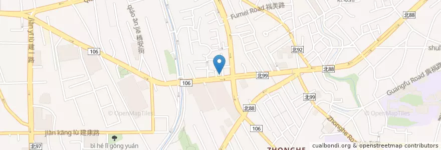 Mapa de ubicacion de 國泰世華商業銀行 en 타이완, 신베이 시, 중허 구.