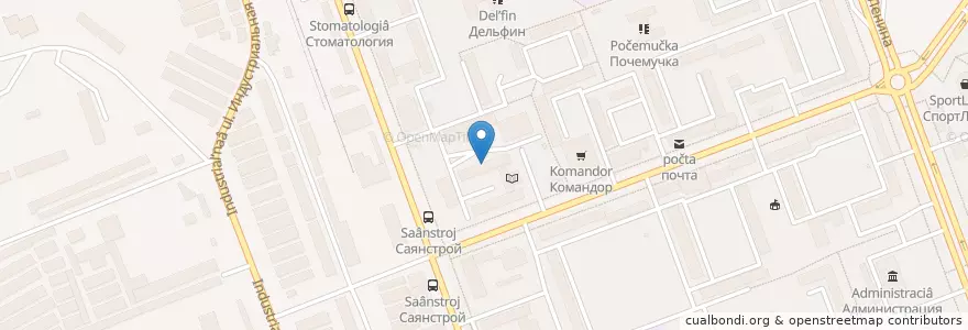 Mapa de ubicacion de Социальная столовая en 俄罗斯/俄羅斯, 西伯利亚联邦管区, Республика Хакасия, Городской Округ Саяногорск.