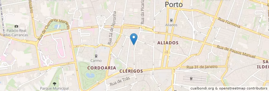 Mapa de ubicacion de Bubbles en ポルトガル, ノルテ, Área Metropolitana Do Porto, Porto, Porto, Cedofeita, Santo Ildefonso, Sé, Miragaia, São Nicolau E Vitória.