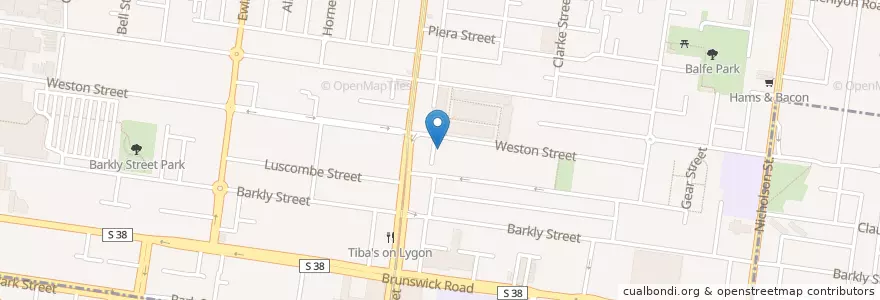 Mapa de ubicacion de Temple Brewery en أستراليا, ولاية فيكتوريا, City Of Moreland.