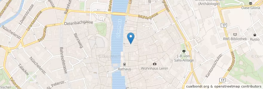 Mapa de ubicacion de Rosenhofbrunnen en Switzerland, Zürich, Bezirk Zürich, Zürich.