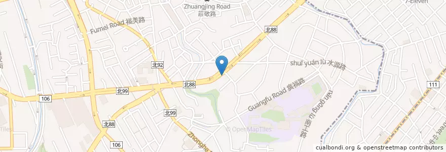 Mapa de ubicacion de 唰嘴啤酒海鮮餐廳 en تایوان, 新北市, 中和區, 永和區.